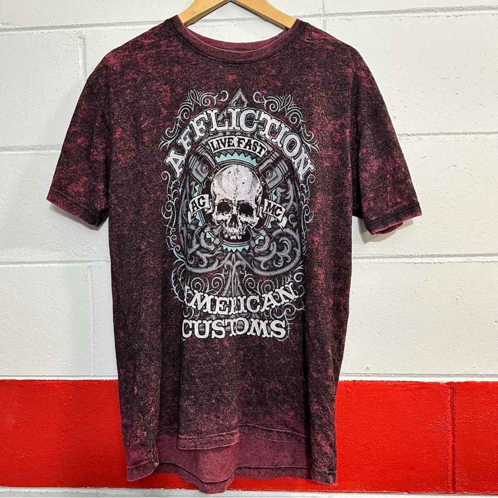 Affliction Men's Red Graphic T-Shirt